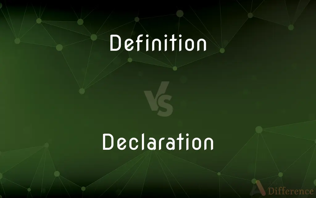 Definition vs. Declaration — What's the Difference?