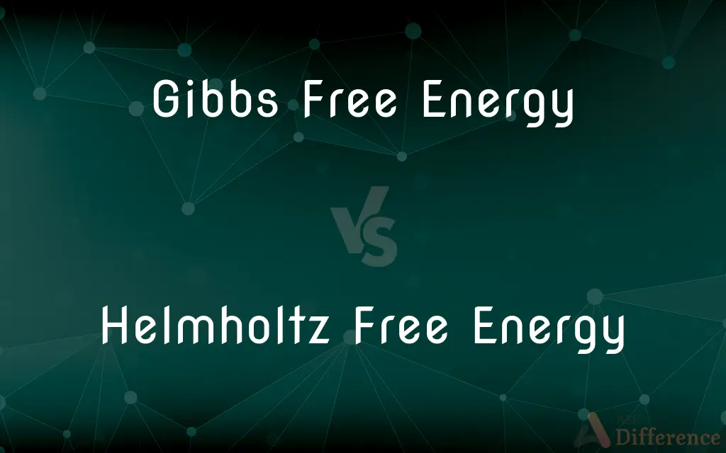 gibbs free energy and helmholtz free energy difference