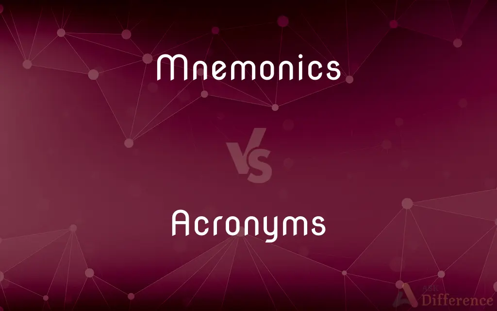 Mnemonics vs. Acronyms — What's the Difference?